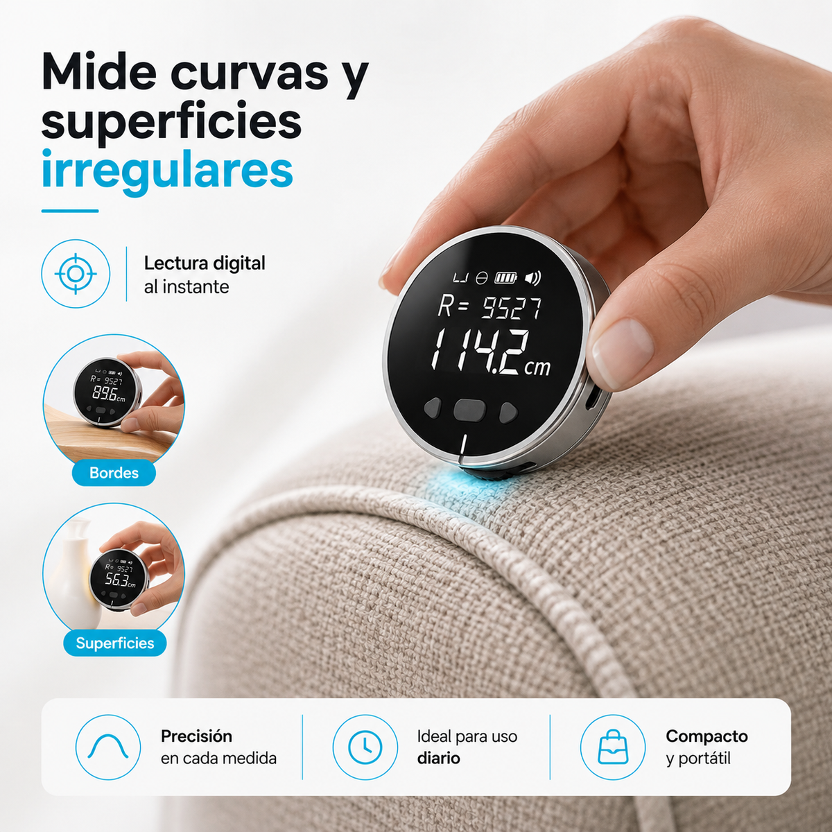 Nexalyr medidor digital para superficies curvas