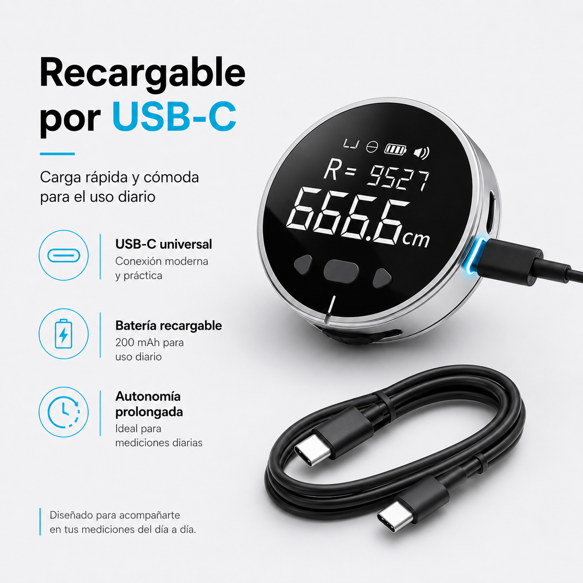 Nexalyr medidor digital compacto y recargable